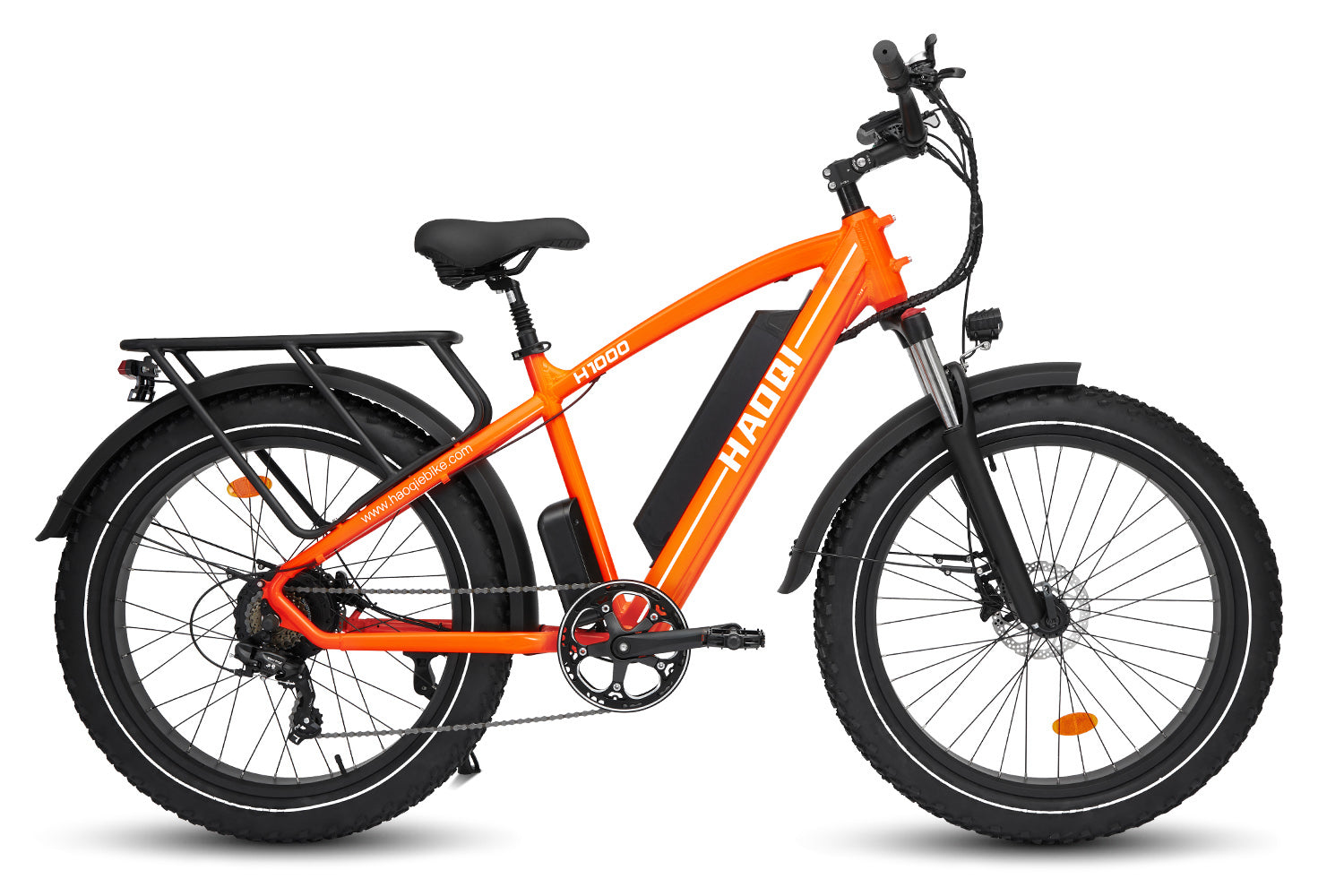 Haoqi Orange Leopard E-bike, 750 Watt 20Ah All Terrain Fat Tire Ebike
