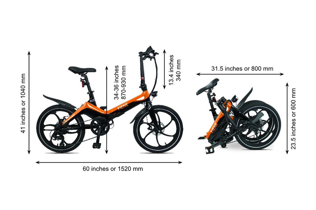 Blaupunkt Fiene e-bike dimensions